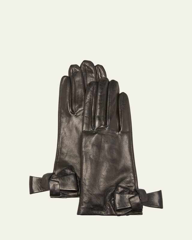 Minnie Bow Leather Gloves